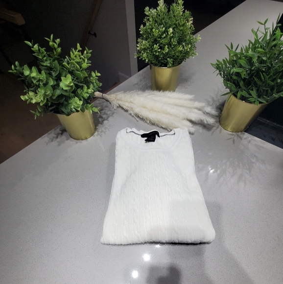 CALVIN KLEIN Très beau pull en tricot extensible de couleur blanc - Picture 7 of 7